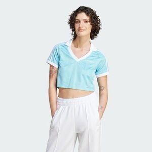 NWT Adidas Originals soccer crop top in aqua blue